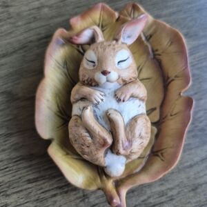 Sleeping Baby Bunny Rabbit Figurine Art Harvey Knox Cottagecore Whimsy Fairytale